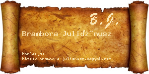 Brambora Juliánusz névjegykártya